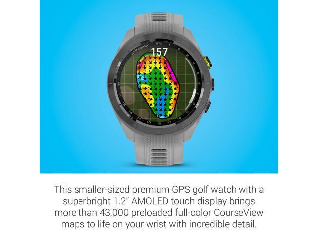 Garmin - Approach S70 GPS Smartwatch 42mm Ceramic - Black Ceramic Bezel with Powder Gray Silicone Band - (2023) - image 4