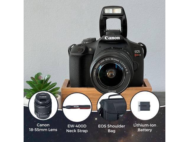 Canon EOS Rebel T7 DSLR Camera with 18-55mm Lens Starter Bundle + Includes: EOS Bag + Sandisk Ultra 64GB Card + Clean and Care Kit + More