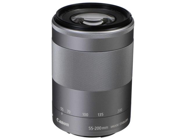 Canon EF-M 55-200mm f/4.5-6.3 IS STM Lens (Silver) (1122C002) + Filter Kit Bundle (International Version)