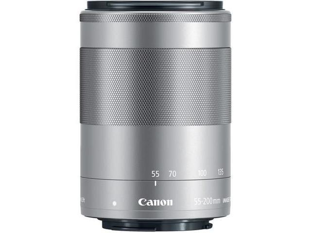 Canon EF-M 55-200mm f/4.5-6.3 IS STM Lens (Silver) (1122C002) + Filter Kit Bundle (International Version)