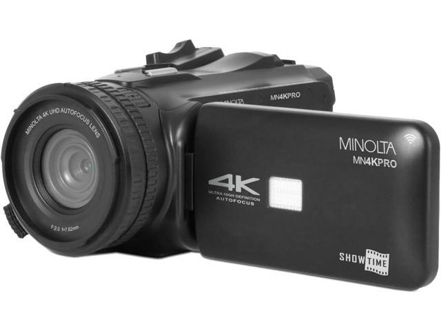 Minolta MN4KPRO 4K60FPS Ultra HD / 64 MP Autofocus Pro Camcorder w/WiFi - Bundle