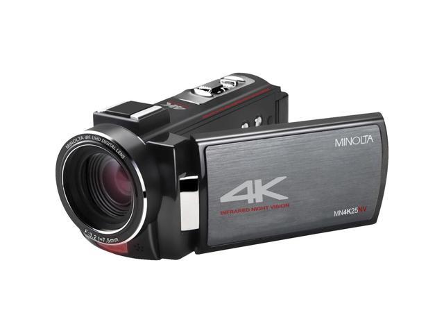 Minolta MN4K25NV 4K Ultra HD 30 MP Night Vision Camcorder (Black) Bundle kit