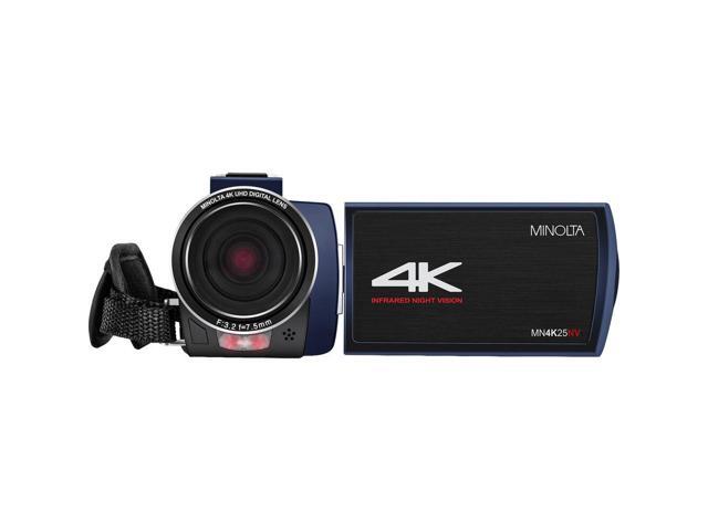 Minolta MN4K25NV 4K Ultra HD 30 MP Night Vision Camcorder (MN4K25NV-W-BL) Bundle