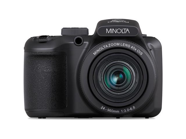 Minolta 20 Mega Pixels 40x Optical Zoom Digital Camera, 1080p FHD Video Bundle, Black
