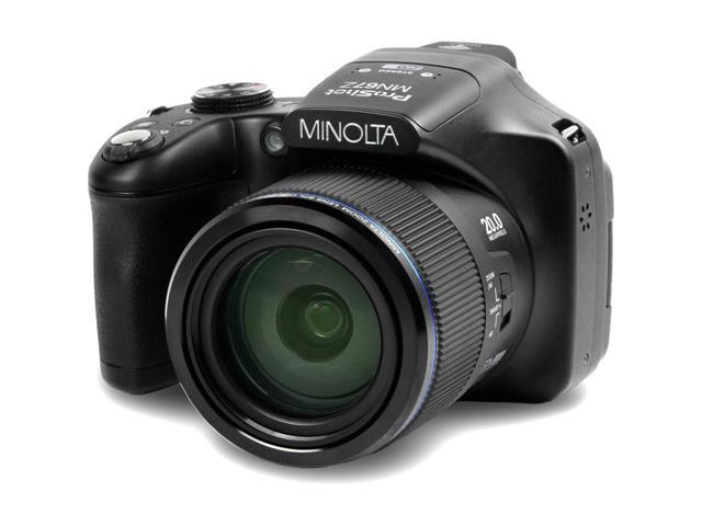 Minolta Pro Shot 20 MP HD Digital Camera with 67x Zoom, 1080p HD Video Bundle (Black)