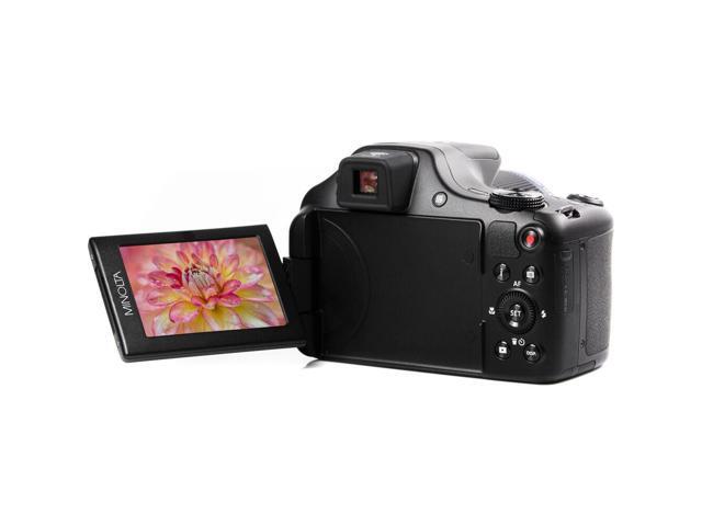 Minolta Pro Shot 20 MP HD Digital Camera with 67x Zoom, 1080p HD Video Bundle (Black)