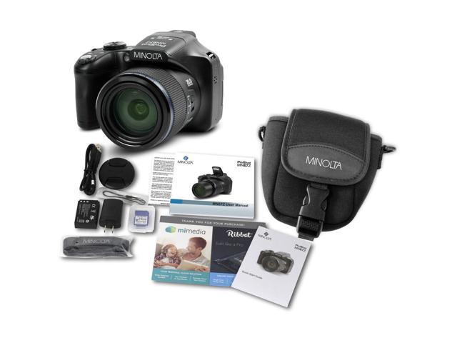 Minolta Pro Shot 20 MP HD Digital Camera with 67x Zoom, 1080p HD Video Bundle (Black)