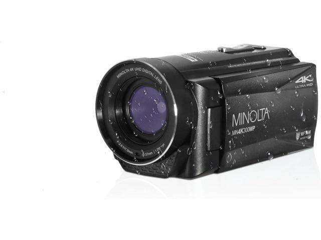 Minolta MN4K300WP 4K Ultra HD / 56 MP Waterproof Camcorder - Black - Bundle