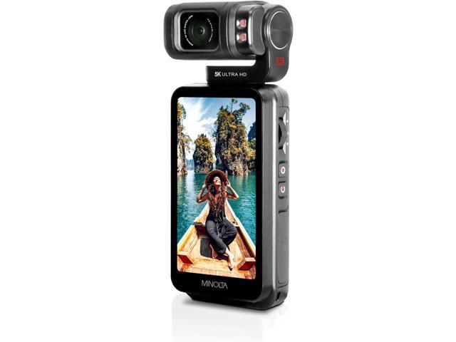 Minolta MN5KGP1 5K Ultra HD 20 MP Handheld Pocket Camcorder w/Motorized Tilting Lens Head