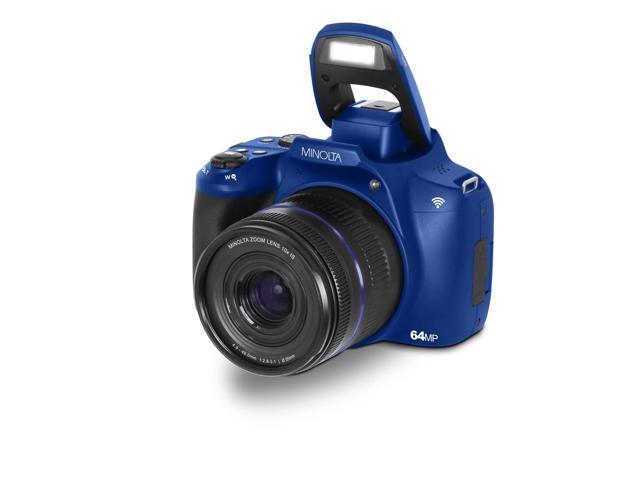 Minolta 64 Mega Pixels Auto Focus Digital Camera with 10x Optical Zoom, 4K Ultra HD Video and Macro Shooting, Blue