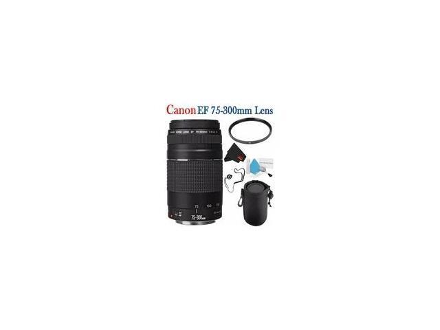 Canon EF 75-300mm f/4-5.6 III Telephoto Zoom Lens 6473A003 + 58mm UV Filter + Lens Cap Keeper + Deluxe Lens Pouch + Deluxe 3pc Lens Cleaning Kit...