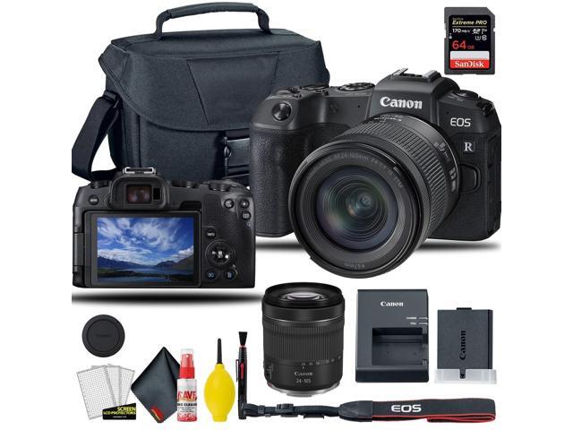 Canon EOS RP Mirrorless Digital Camera with 24-105mm f/4-7.1 Lens, + EOS Camera Bag + Sandisk Extreme Pro 64GB Card + 6AVE Electronics Cleaning...