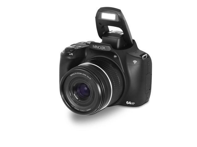 Minolta 64 Mega Pixels Auto Focus Digital Camera with 10x Optical Zoom, 4K Ultra HD Video and Macro Shooting, Black