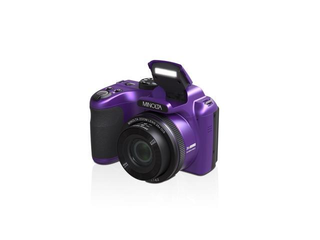 Minolta 20 Mega Pixels 26x Optical Zoom Digital Camera with 1080p FHD Video, Purple