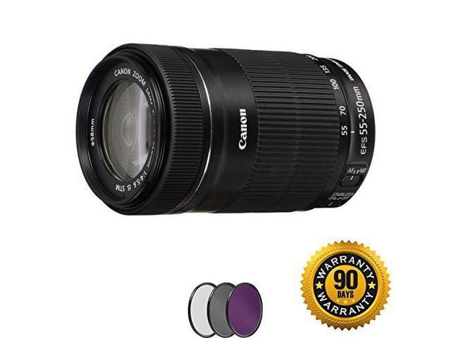 Canon EF-S 55-250mm f/4-5.6 is STM Lens with UV Filter (Renewed)
