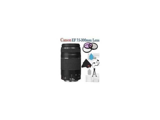 Canon EF 75-300mm f/4-5.6 III Telephoto Zoom Lens 6473A003 + 58mm 3 Piece Filter Kit + Lens Cap Keeper + Deluxe Starter Kit + Deluxe 3pc Lens...