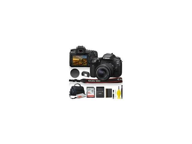 Canon EOS 90D DSLR Camera With 18-55mm Lens, 18-135mm Lens, Padded Case, Memory Card, and More - Starter Bundle Set