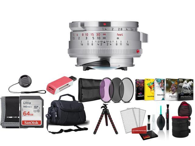 Leica 35mm f/1.4 Summilux-M Lens (Silver) with Pro Filter Kit and Lens Case