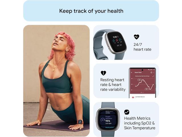 Fitbit - Versa 4 Fitness Smartwatch - Platinum - (2022) - image 7