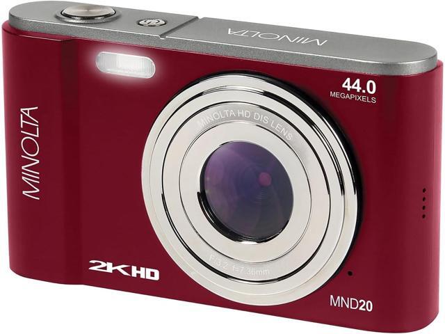 Minolta MND20 44 MP / 2.7K Ultra HD Digital Camera (Red)