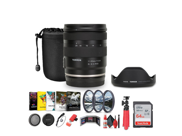 Tamron 11-20mm f/2.8 Di III-A RXD Wideangle Zoom Lens (Canon RF) + Sling Backpack + More