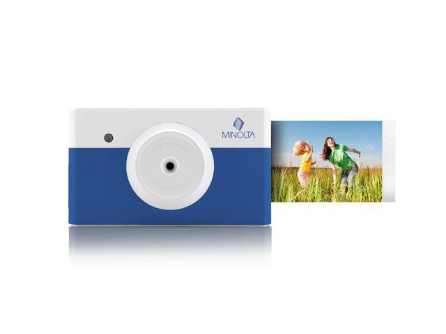 Minolta Instapix Print Camera with Printer (Blue), Camera Bag, Diginerds Microfiber Cleaning Cloth, Bundle