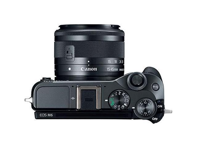 Canon EOS M6 Mirrorless Digital Camera with 15-45mm Lens (Black) Pro Bundle - Intl Model