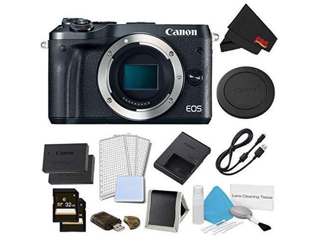 Canon EOS M6 Mirrorless Digital Camera Body Only (Black) Pro Bundle - Intl Model