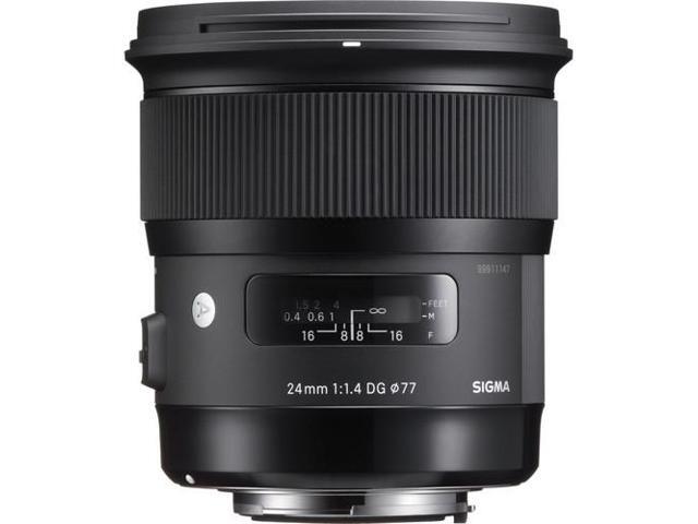 Sigma 24mm f/1.4 DG HSM Lens for Canon EF with 64GB Card, Tripod, Bag, and More