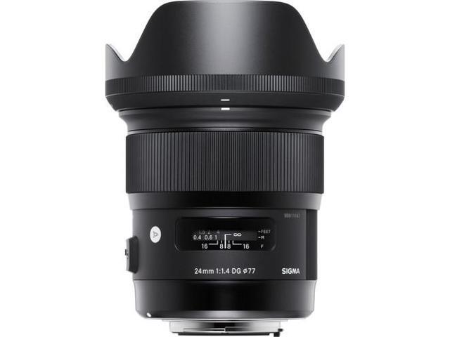 Sigma 24mm f/1.4 DG HSM Lens for Canon EF with 64GB Card, Tripod, Bag, and More