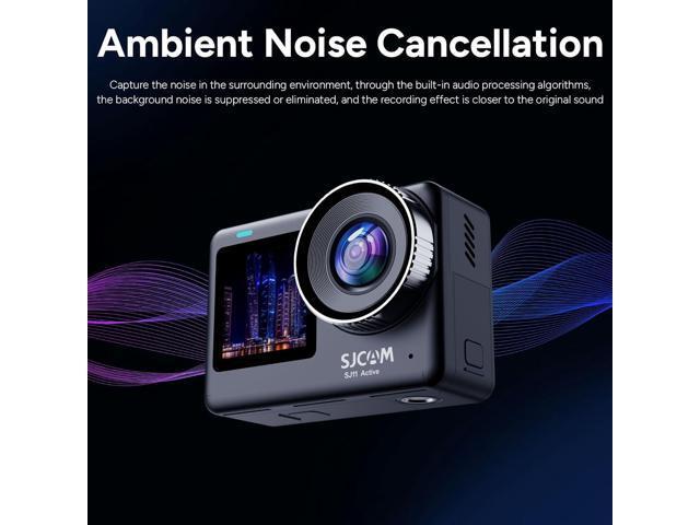 SJCAM SJ11 Active 4K Dual Touchscreen Action Camera Accessory Bundle