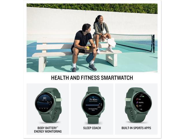 Garmin - vívoactive 6 GPS Smartwatch 42 mm Fiber-reinforced polymer - Metallic Jasper Green with Jasper Green Band - (2025) - image 3