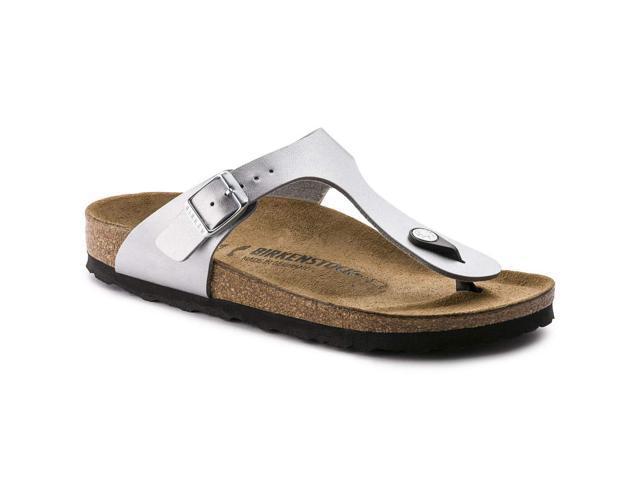 BIRKENSTOCK Gizeh Birko-Flor Metallic Silver Birko Flor 39 (US Women's 8-8.5) Regular