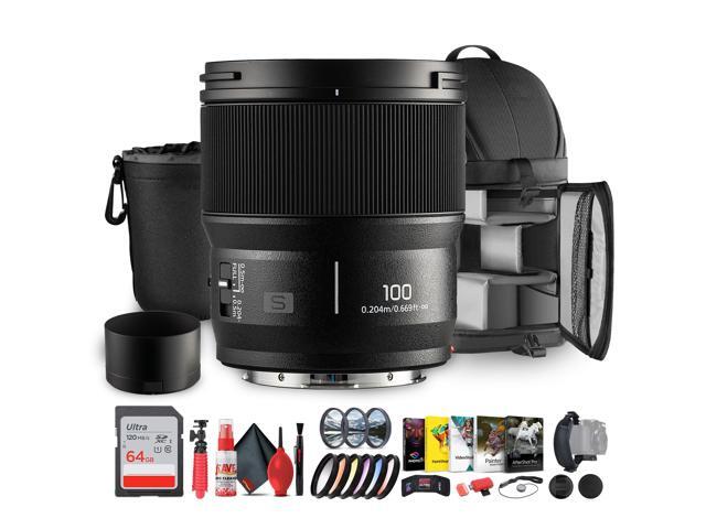 Panasonic Lumix S 100mm f/2.8 Macro Lens L-Mount, Weather-Sealed - Bundle