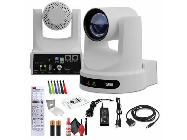 PTZOptics Move SE PTZ Camera with 12x Optical Zoom (White) + Wall Mount (White)
