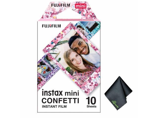 FUJIFILM INSTAX MINI Confetti Instant Film (10 Exposures), Microfiber Cleaning Cloth, Bundle