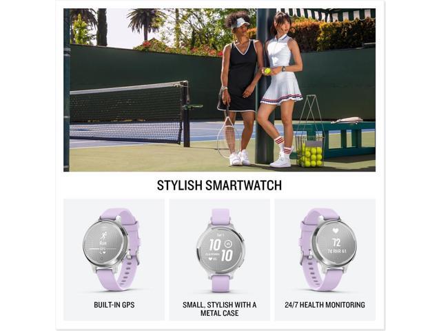 Garmin - Lily 2 Active GPS Smartwatch 33 mm Anodized Aluminum - Silver with Purple Jasmine Silicone Band - (2024) - image 3