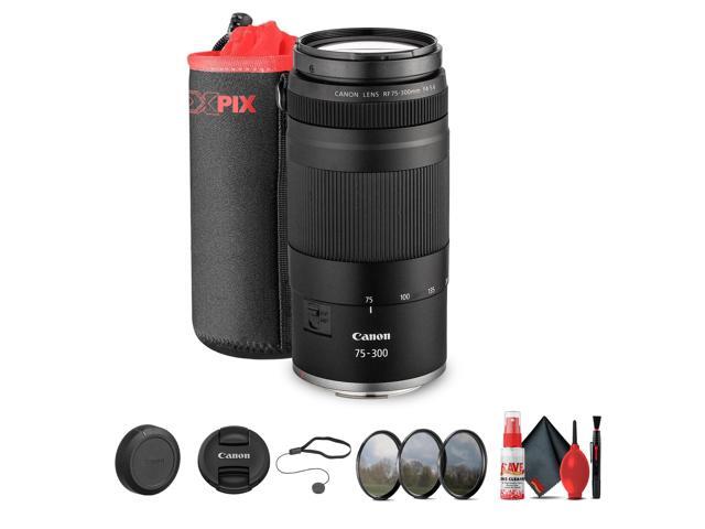 Canon RF 75-300mm F4-5.6 Lens + 58mm 3 PC Filter Kit + Large Lens Case + More (Bundle) (International Version)