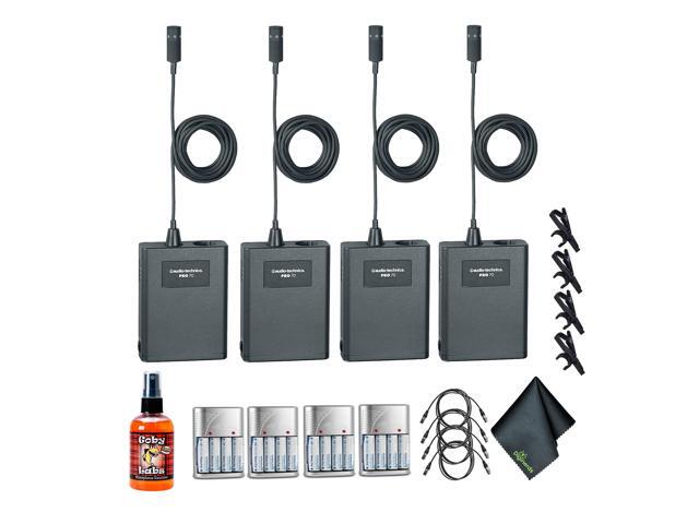 Pack of 4 Audio-Technica Pro 70 Cardioid Microphone, 4xAA Batteries With Charger