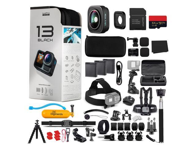 GoPro HERO13 (Black) Ultra Wide Edition - Action Camera + 64GB Card, 50 Piece Accessory Kit and 2 Batteries