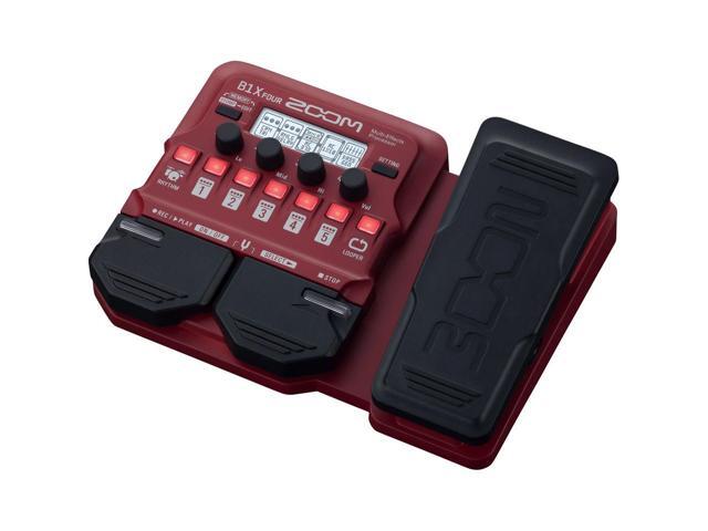 Zoom B1X Four Bass Multi-Effects Pedal, 4xAA WITH CHARGER, Straps, Bundle