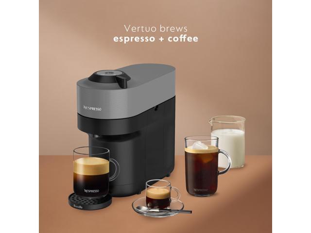 Nespresso Vertuo Pop+ Coffee and Espresso Maker by Breville with Milk Frother, Dark Grey