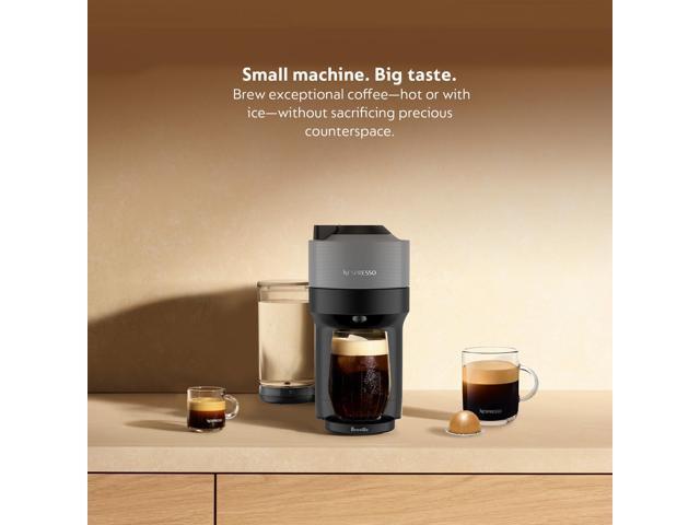 Nespresso Vertuo Pop+ Coffee and Espresso Maker by Breville with Milk Frother, Dark Grey