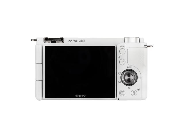 Sony ZV-E10 Mirrorless Camera W/ 16-50mm II Lens (White) + Sony 18-105mm Lens + 64GB + More