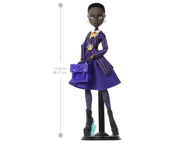 Monster High x Wednesday Doll and Accessories, Bianca Barclay Collectible in Nevermore Academy Uniform with Siren Amulet, Backpack and Doll Stand