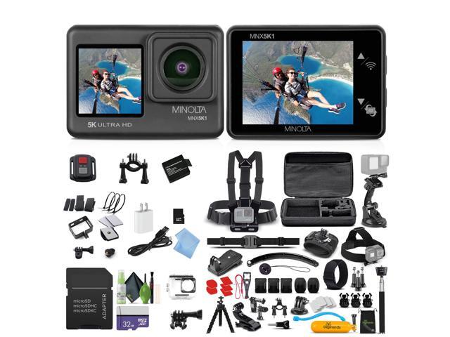 Minolta MNX5K1 5K Ultra HD, 24 MP Action Camera Kit, Waterproof Case- Bundle Kit