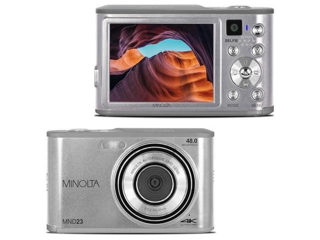 Minolta 48MP Digital Camera with Rear Selfie Lens - 4K Ultra HD Video, 2.8' LCD Screen, 16X Digital Zoom, Autofocus, Slow Motion, Time Lapse,.