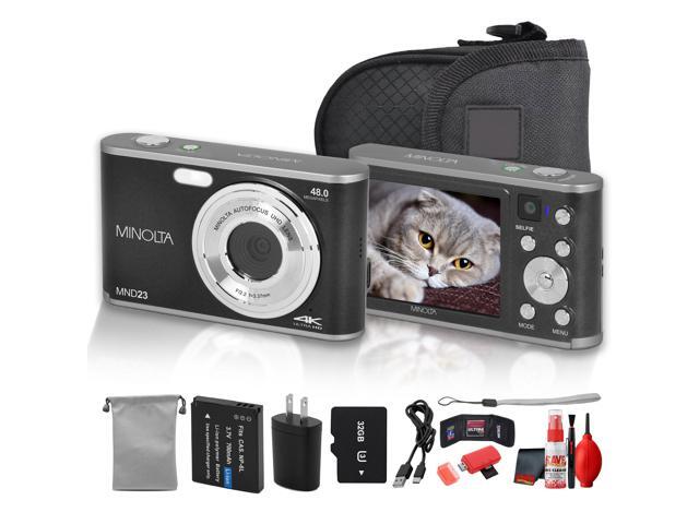 Minolta MND23 Digital Camera (Black), 48MP Point & Shoot Camera, 2.7K Video Recording, 16x Digital Zoom + More