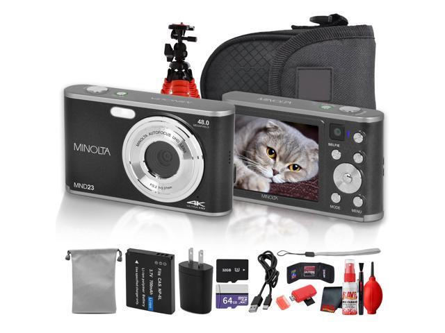 Minolta MND23 Digital Camera (Black), 48MP Point & Shoot Camera, 2.7K Video Recording, 16x Digital Zoom + More