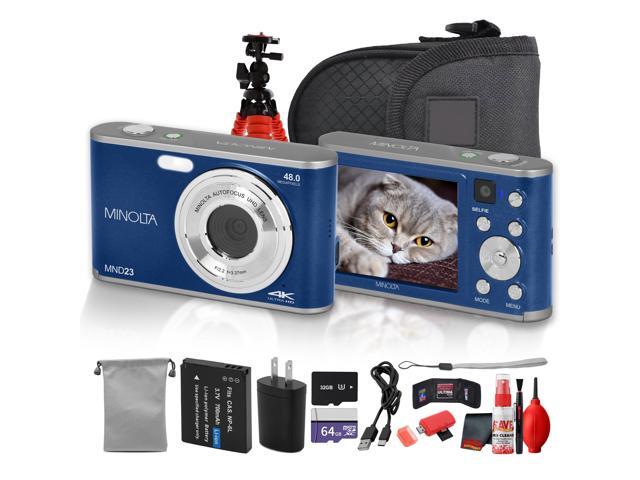 Minolta MND23 Digital Camera (Blue), 48MP Point & Shoot Camera, 2.7K Video Recording, 16x Digital Zoom + More